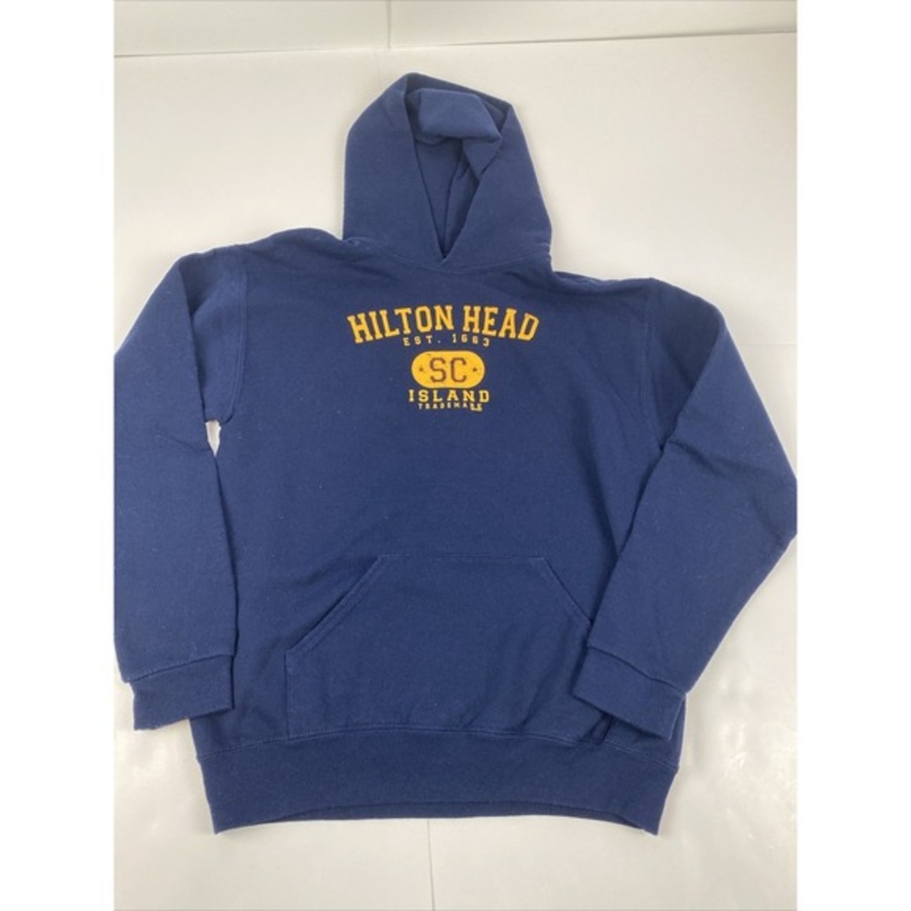 Hilton Head Island SC hoodie sweatshirt  Youth Large L Jerzees Navy Blue‎